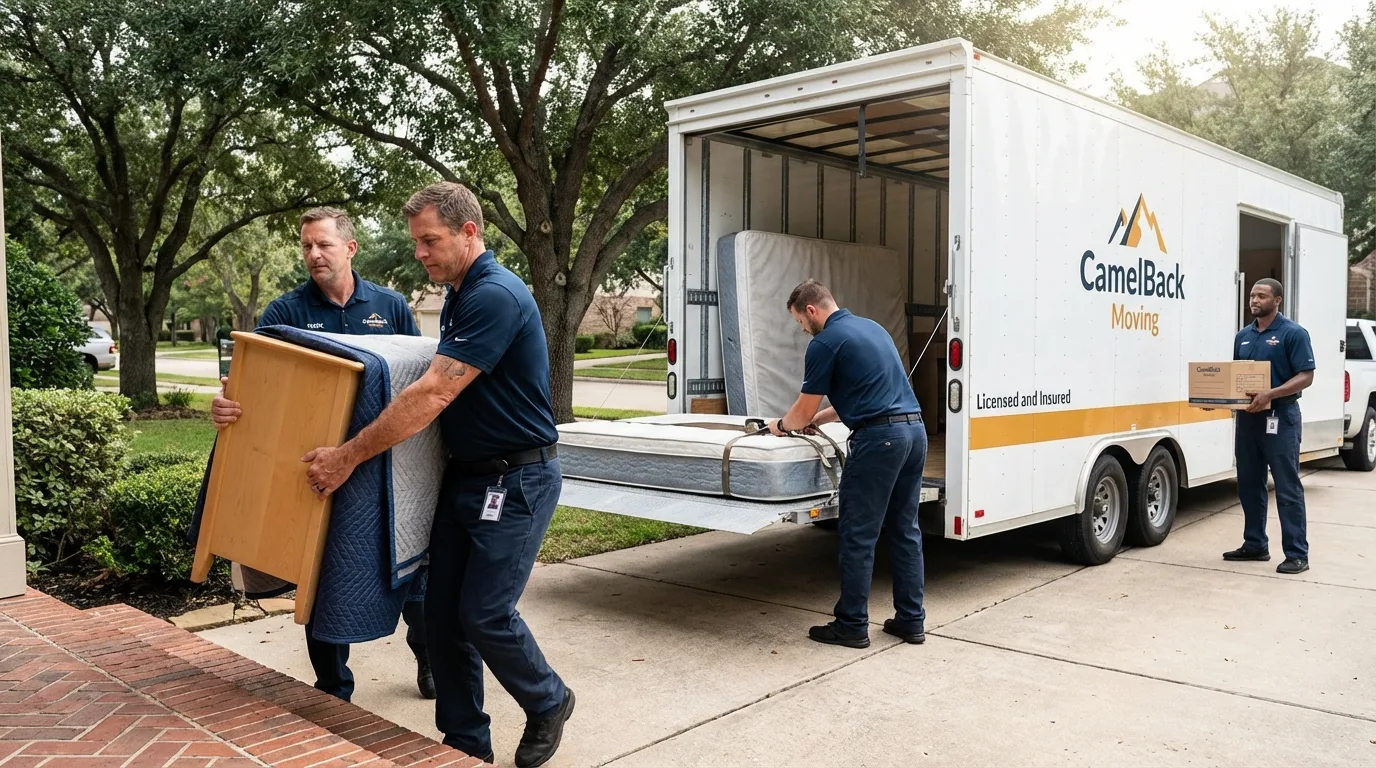 Crew loading residential truck for cross-state move from Cidra, PR